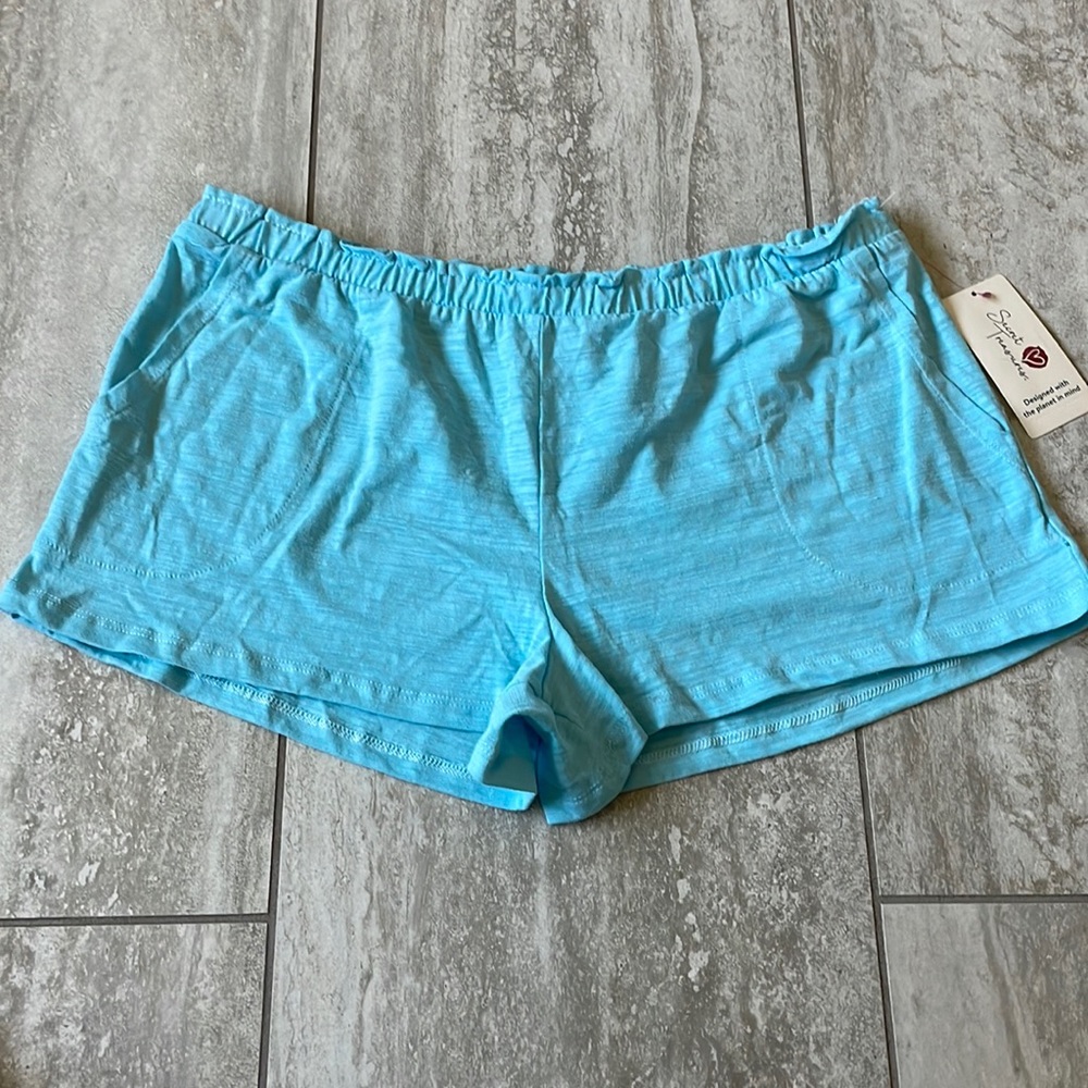 sweet treasures,Medium (8-10)blue pajama shorts,elastic waist band for women